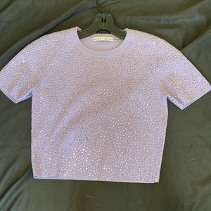 Alice + Olivia cropped top - lavender with jewel detail